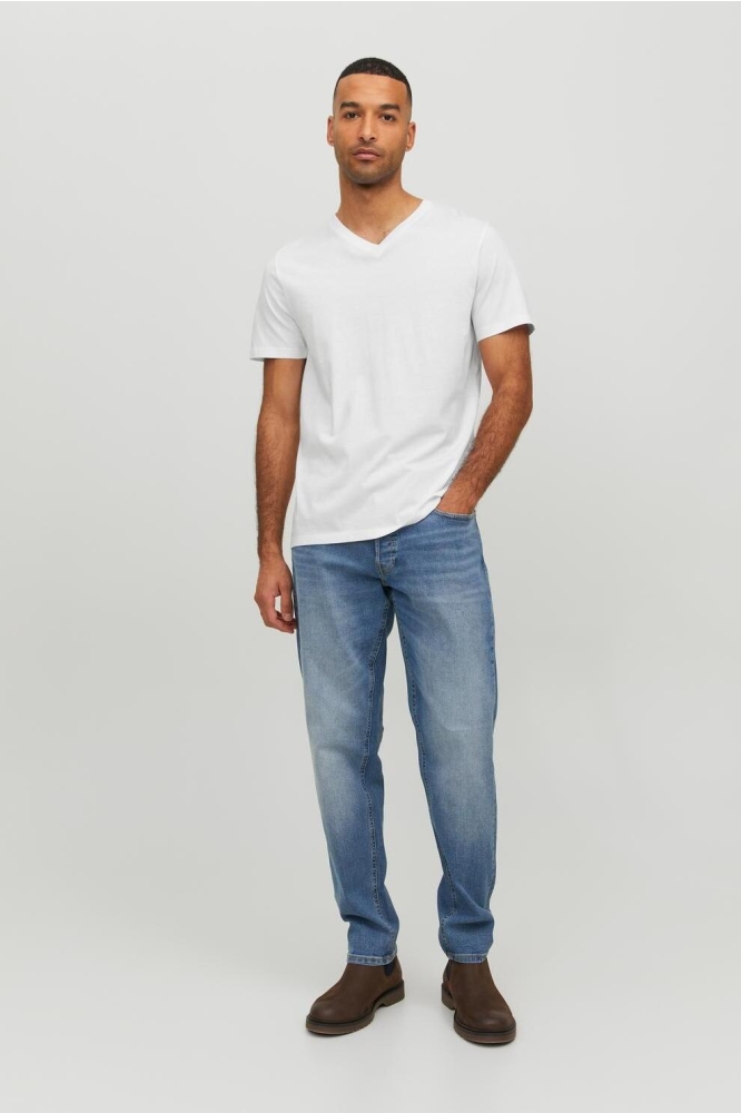 JJEORGANIC BASIC TEE SS V-NECK NOOS 12156102 WHITE